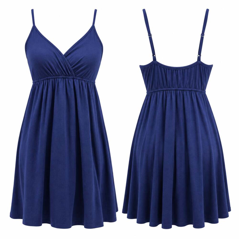 Express Empire Waist Mini Dress Blue Womens XS Spaghetti Strap Casual Summer